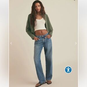 Favorite Daughter The Tommy Low Slung Straight Jeans Size 25 in Margate Slouchy